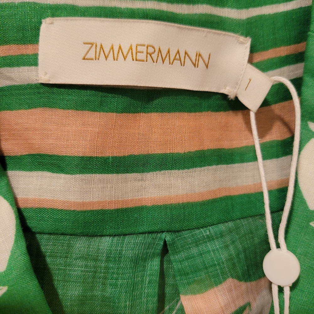 Zimmermann High Tide green Sailboat shirt and shorts 2 pc set - Picture 11 of 16